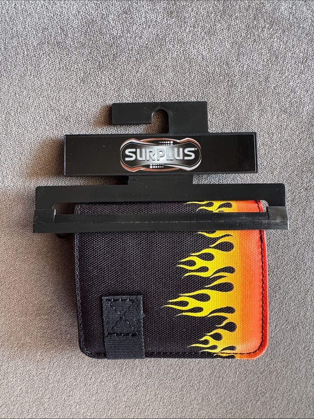Kid’s Teenager Men’s Black Wallet with Yellow-Orange Flame Design NEW